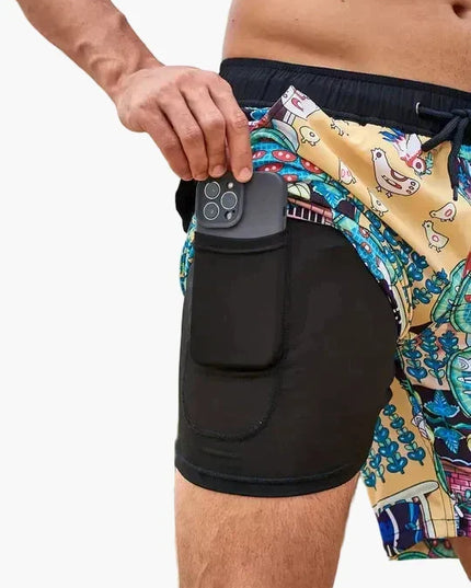 Men's Swim Shorts with a Built-In Compression Liner