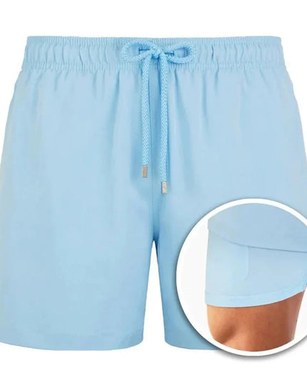 Men's Swim Shorts with a Tropical Print and Hidden Pocket