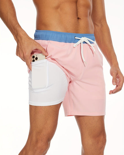 Men's Swim Shorts with Built-In Liner and Phone Pocket