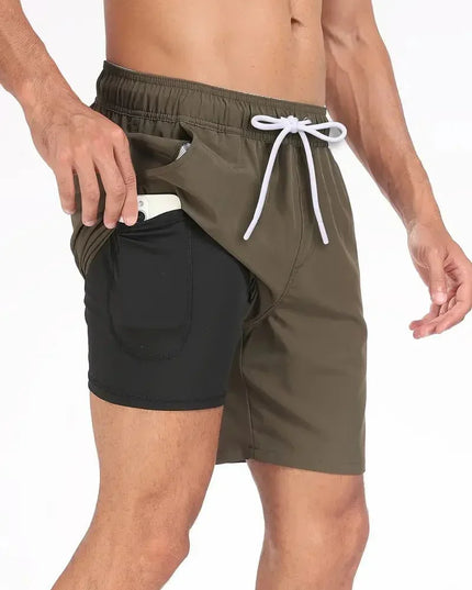 Men's Swim Shorts with Built-In Liner and Phone Pocket