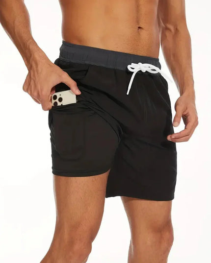 Men's Swim Shorts with Built-In Liner and Phone Pocket