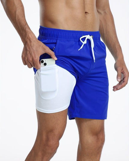 Men's Swim Shorts with Built-In Liner and Phone Pocket