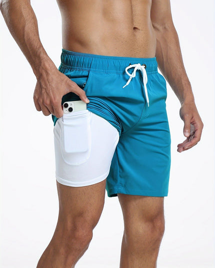 Men's Swim Shorts with Built-In Liner and Phone Pocket
