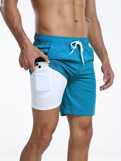 Men's Swim Shorts with Built-In Liner and Phone Pocket
