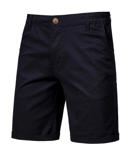 Men's Tailored Shorts with a Cuffed Hem and Side Pockets