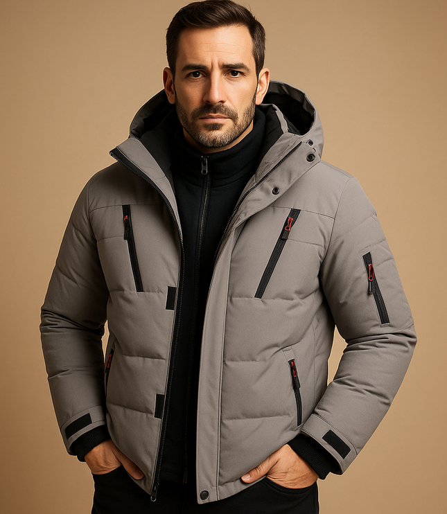 Men's Thick Padded Zip-Up Winter Puffer Jacket