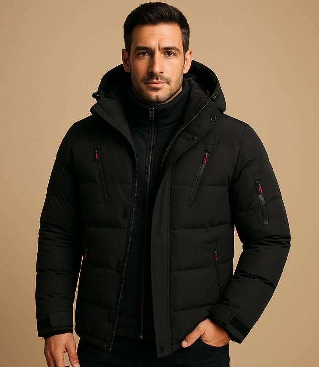 Men's Thick Padded Zip-Up Winter Puffer Jacket