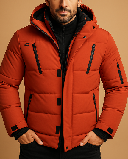 Men's Thick Padded Zip-Up Winter Puffer Jacket