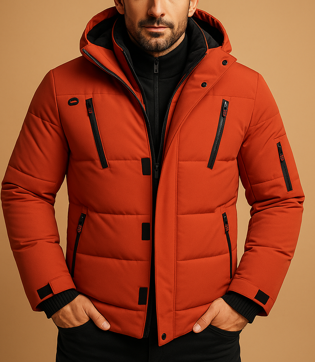 Men's Thick Padded Zip-Up Winter Puffer Jacket