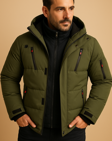 Men's Thick Padded Zip-Up Winter Puffer Jacket