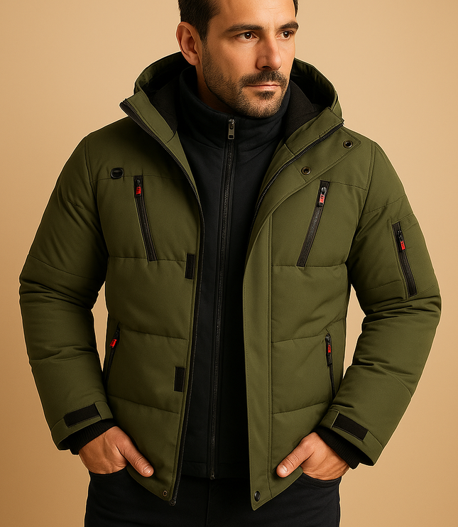 Men's Thick Padded Zip-Up Winter Puffer Jacket