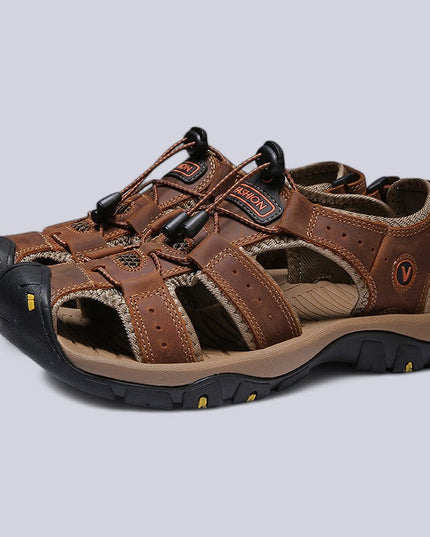 Men's Toggle-Lace Sandals with a Protective Toe Cap