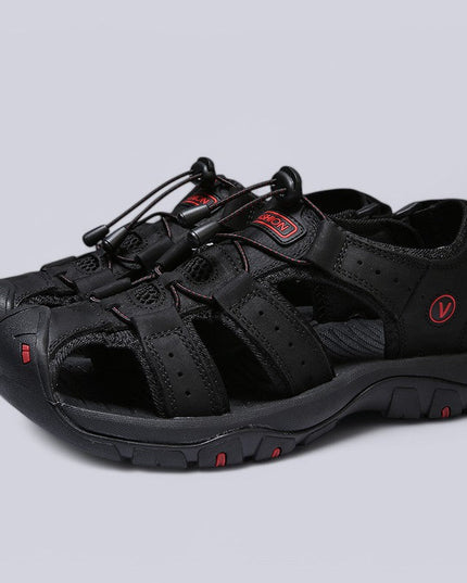 Men's Toggle-Lace Sandals with a Protective Toe Cap