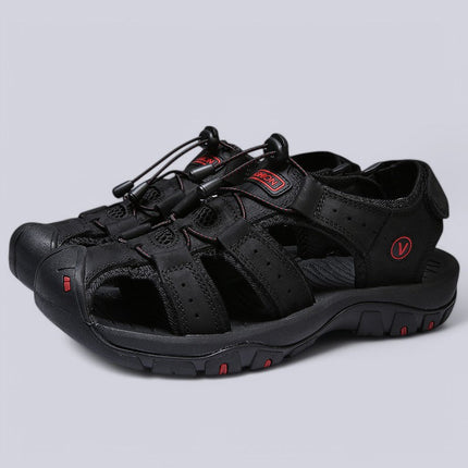 Men's Toggle-Lace Sandals with a Protective Toe Cap