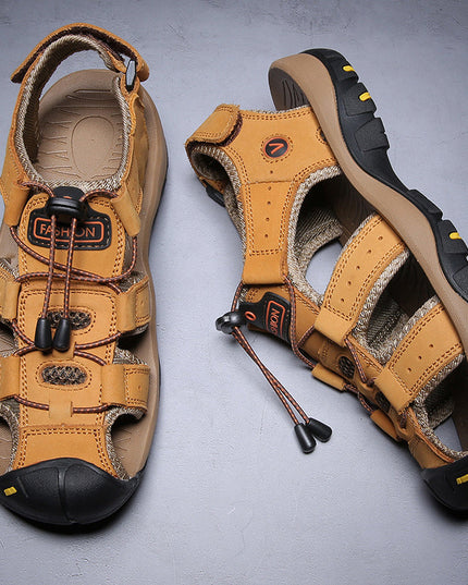 Men's Toggle-Lace Sandals with a Protective Toe Cap