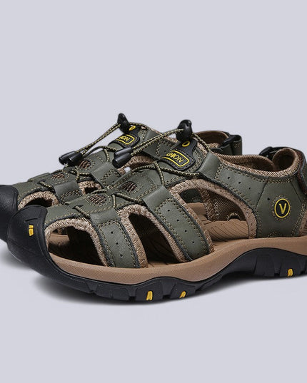Men's Toggle-Lace Sandals with a Protective Toe Cap