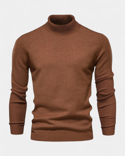 Men's Turtleneck Pullover in a Slim, Ribbed Knit