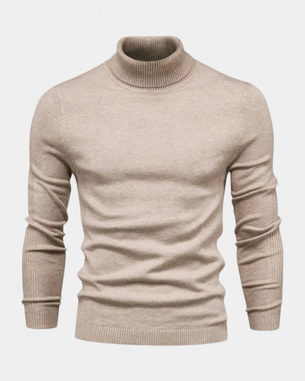 Men's Turtleneck Pullover in a Slim, Ribbed Knit