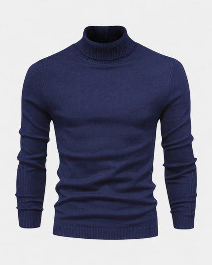 Men's Turtleneck Pullover in a Slim, Ribbed Knit