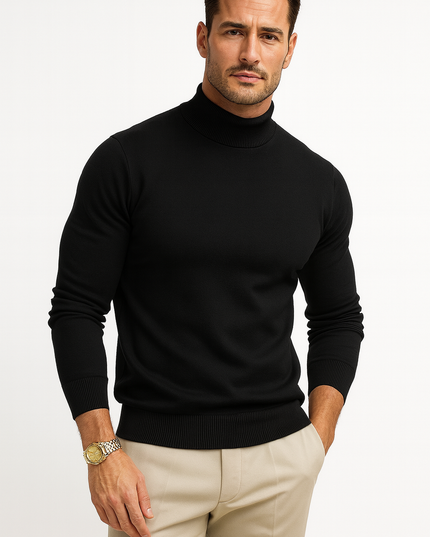 Men's Turtleneck Sweater in a Fitted Cut