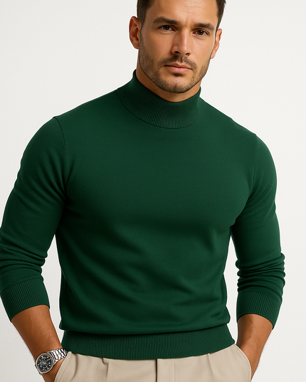 Men's Turtleneck Sweater in a Fitted Cut