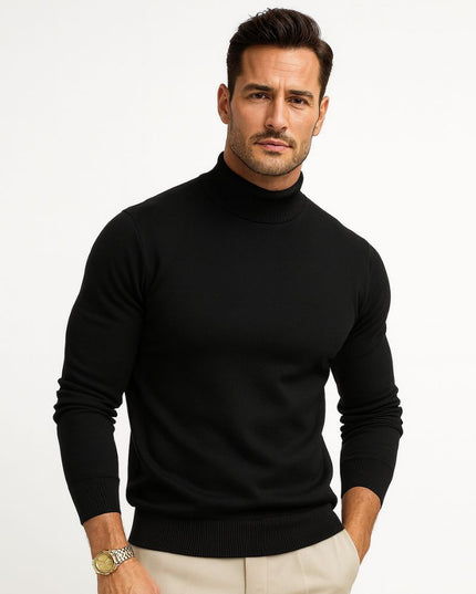 Men's Turtleneck Sweater in a Fitted Cut