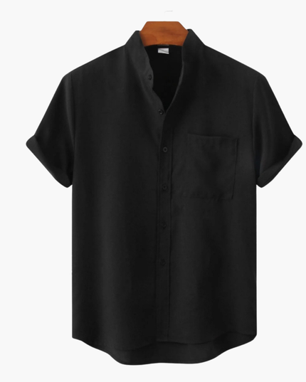 Men's Two-Piece Set with a Collared Shirt and Shorts