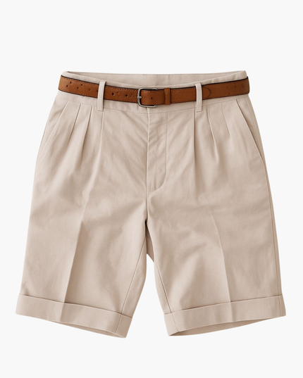Men's Two-Piece Set with a Collared Shirt and Shorts