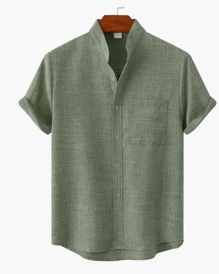 Men's Two-Piece Set with a Collared Shirt and Shorts