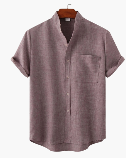 Men's Two-Piece Set with a Collared Shirt and Shorts