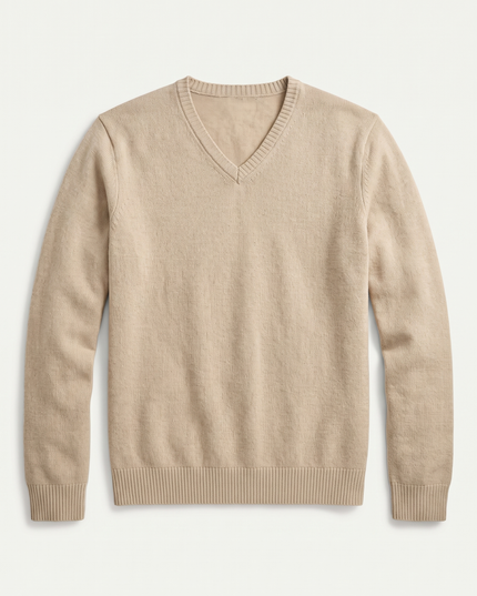 Men's V Neck Sweater with a Lightweight Knit