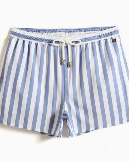 Men's Vertical Stripe Shorts with a Drawstring Tie