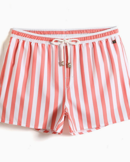 Men's Vertical Stripe Shorts with a Drawstring Tie