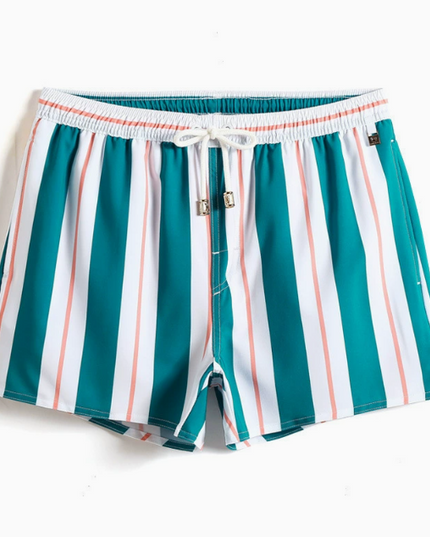 Men's Vertical Stripe Shorts with a Drawstring Tie