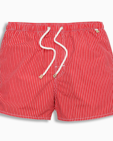 Men's Vertical Stripe Shorts with a Drawstring Tie
