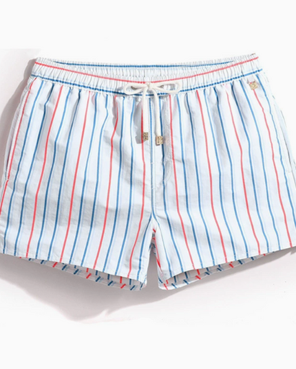 Men's Vertical Stripe Shorts with a Drawstring Tie