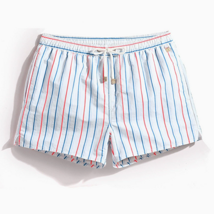 Men's Vertical Stripe Shorts with a Drawstring Tie