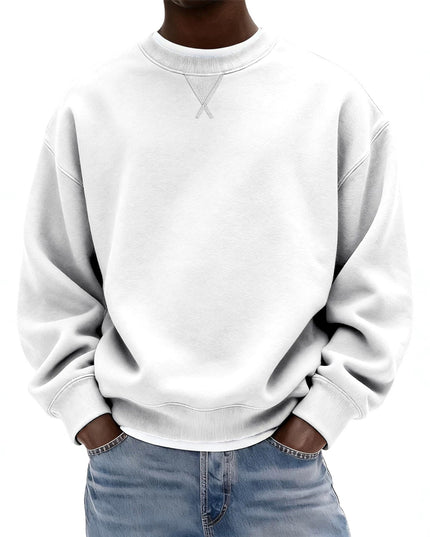 Men's Washed Cotton Crew Neck Sweatshirt in an Oversized Fit