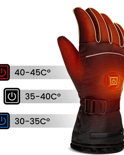 Men's Winter Gloves with Battery Heating and Touchscreen Tips