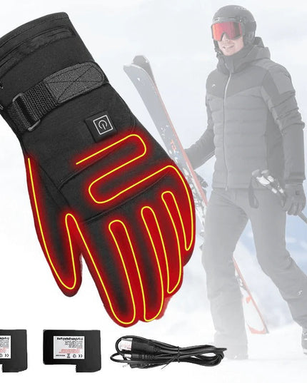 Men's Winter Gloves with Battery Heating and Touchscreen Tips