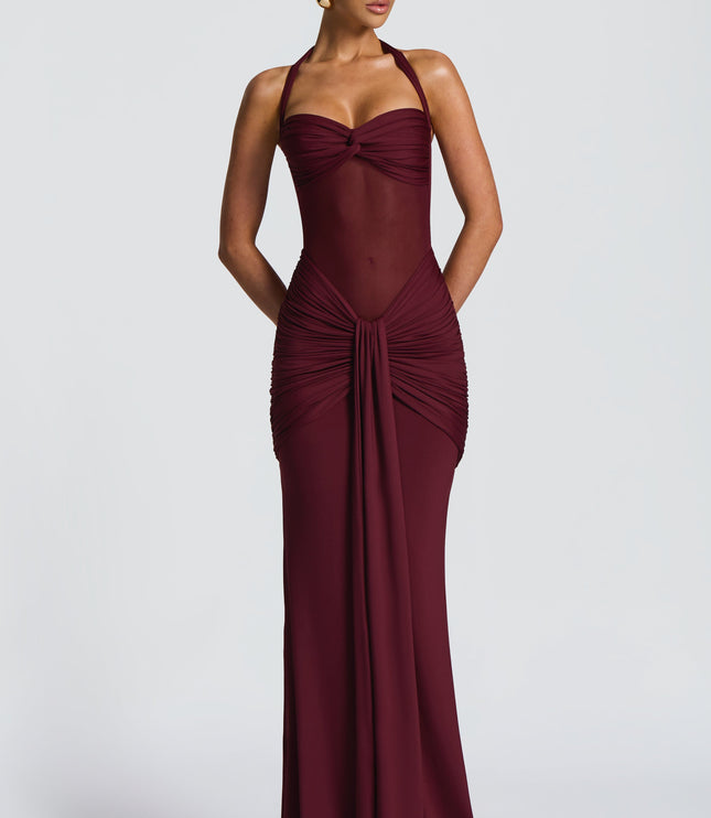 Women Cocktail Sweetheart Halter Maxi Dress