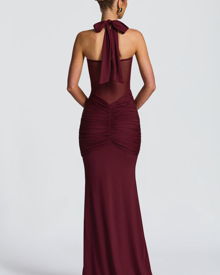 Women Cocktail Sweetheart Halter Maxi Dress