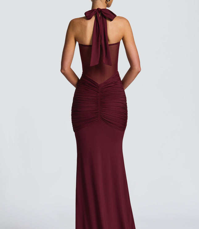 Women Cocktail Sweetheart Halter Maxi Dress