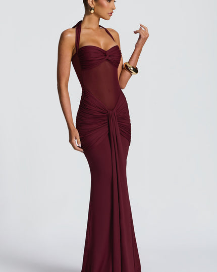 Women Cocktail Sweetheart Halter Maxi Dress