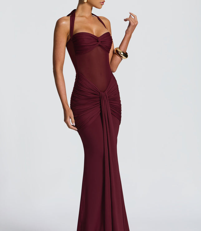 Women Cocktail Sweetheart Halter Maxi Dress