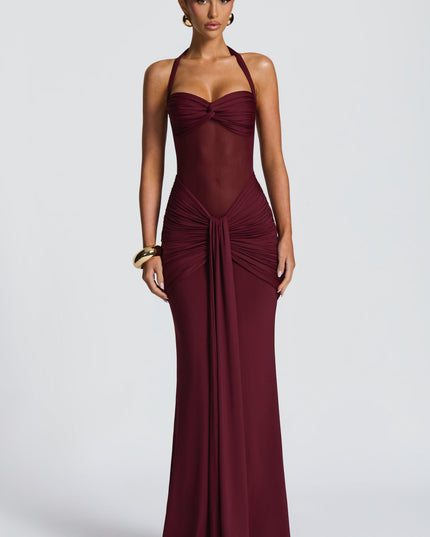 Women Cocktail Sweetheart Halter Maxi Dress