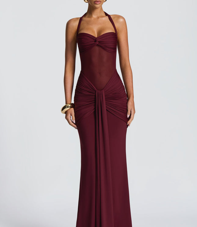 Women Cocktail Sweetheart Halter Maxi Dress