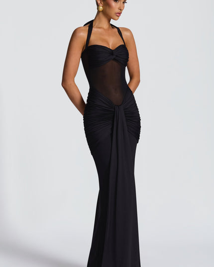 Women Cocktail Sweetheart Halter Maxi Dress