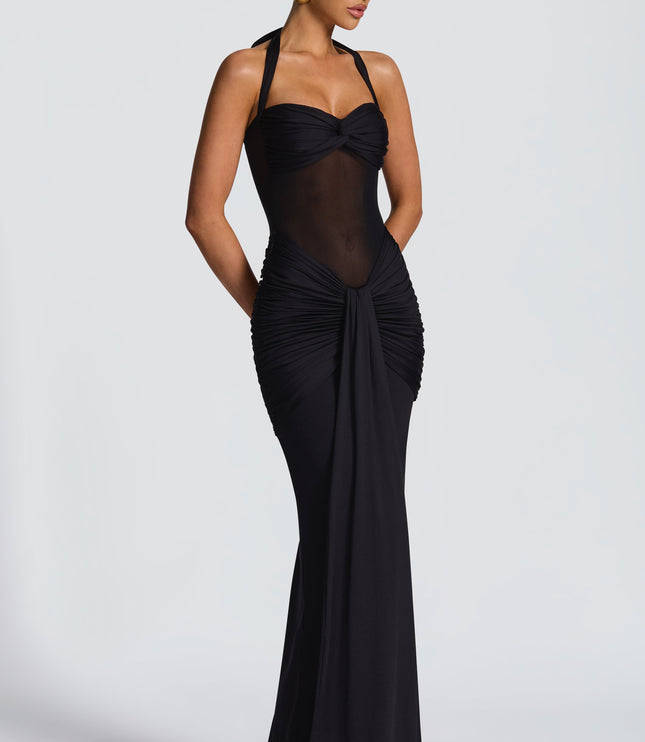 Women Cocktail Sweetheart Halter Maxi Dress
