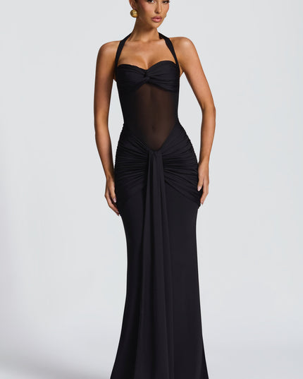 Women Cocktail Sweetheart Halter Maxi Dress